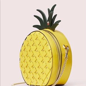 Kate Spade Picnic Pineapple Crossbody Studded Purse Handbag Summer Bag w/ Chain